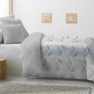 NORDICO ESTAMPADO REVERSIBLE HOJAS AZULES