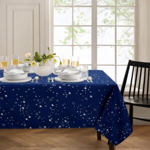 MANTEL ESTAMPADO AZUL MARINO IMPERMEABLE