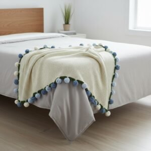 MANTA CROCHET ROSAS 80X80CM