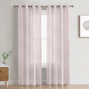 VISILLO TRANSLÚCIDO CON POMPONES 140X260CM