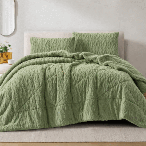 EDREDÓN SHERPA CON FUNDA DE COJÍN - VERDE